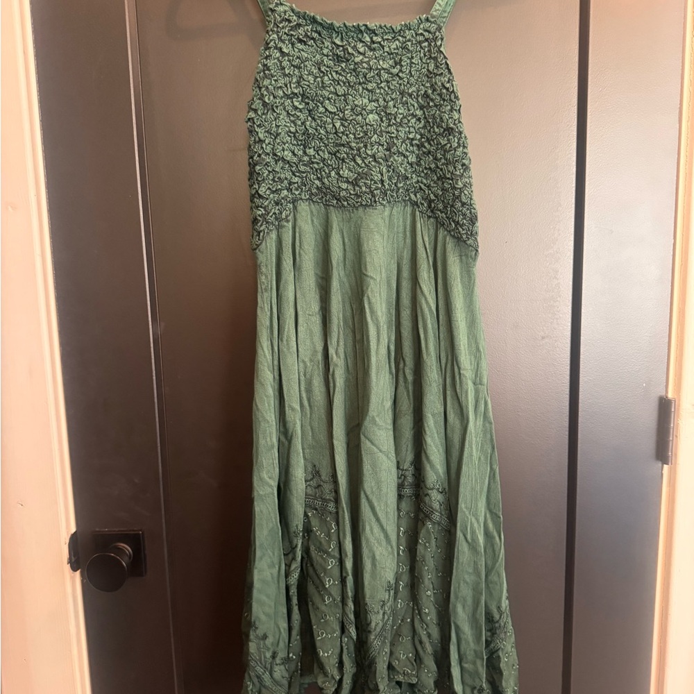 Sakkas Green Textured Midi Dress